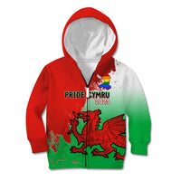 Custom Pride Cymru Kid Hoodie 2023 Wales LGBT With Welsh Red Dragon - Wonder Print Shop