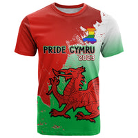 Custom Pride Cymru T Shirt 2023 Wales LGBT With Welsh Red Dragon - Wonder Print Shop