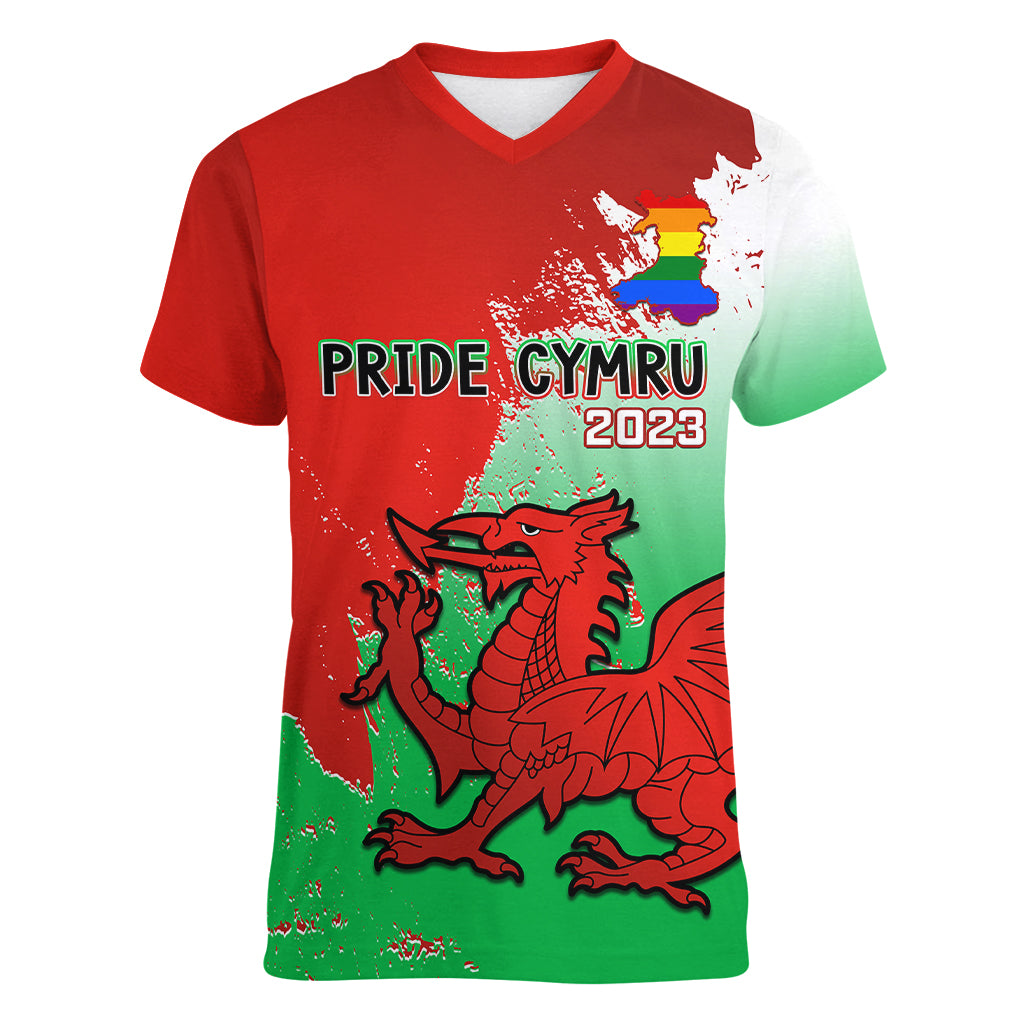 custom-pride-cymru-women-v-neck-t-shirt-2023-wales-lgbt-with-welsh-red-dragon
