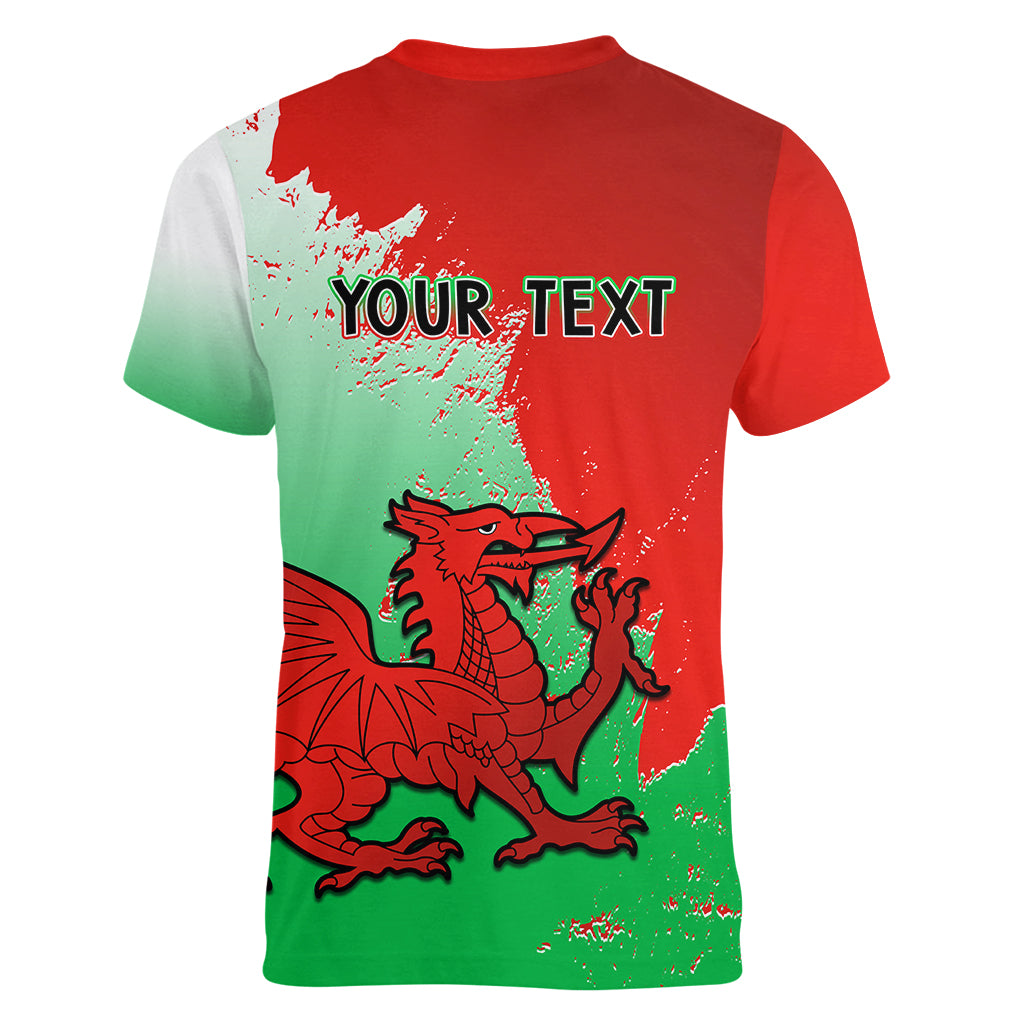 Custom Pride Cymru Women V Neck T Shirt 2023 Wales LGBT With Welsh Red Dragon - Wonder Print Shop