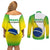 Brazil Couples Matching Off Shoulder Short Dress and Long Sleeve Button Shirts Sete de Setembro Happy Independence Day - Wonder Print Shop