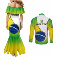 Green off-shoulder mermaid dress and long-sleeve button shirt, back print view