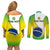 Custom Brazil Couples Matching Off Shoulder Short Dress and Long Sleeve Button Shirts Sete de Setembro Happy Independence Day - Wonder Print Shop