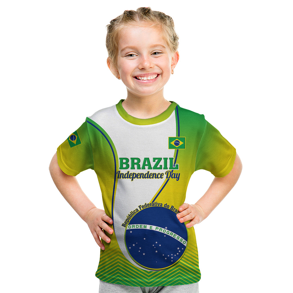 Custom Brazil Kid T Shirt Sete de Setembro Happy Independence Day - Wonder Print Shop