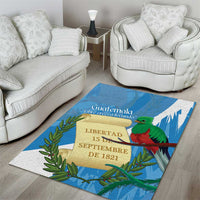Guatemala Independence Day Area Rug Coat Of Arms With Resplendent Quetzal Grunge Style - Wonder Print Shop