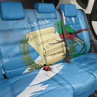 Guatemala Independence Day Back Car Seat Cover Coat Of Arms With Resplendent Quetzal Grunge Style - Wonder Print Shop