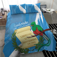 Guatemala Independence Day Bedding Set Coat Of Arms With Resplendent Quetzal Grunge Style - Wonder Print Shop