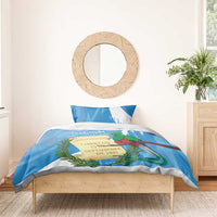 Guatemala Independence Day Bedding Set Coat Of Arms With Resplendent Quetzal Grunge Style - Wonder Print Shop