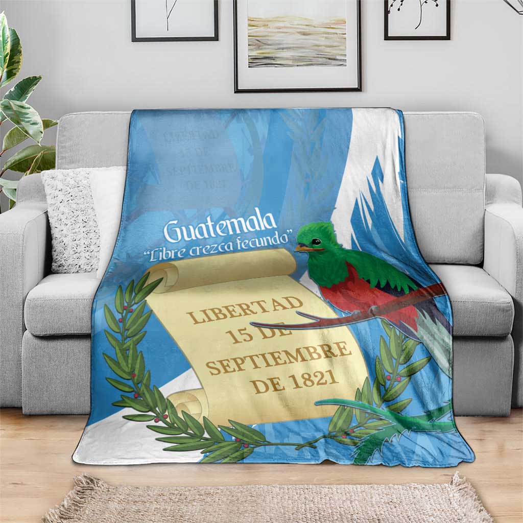 Guatemala Independence Day Blanket Coat Of Arms With Resplendent Quetzal Grunge Style