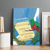 Guatemala Independence Day Canvas Wall Art Coat Of Arms With Resplendent Quetzal Grunge Style - Wonder Print Shop
