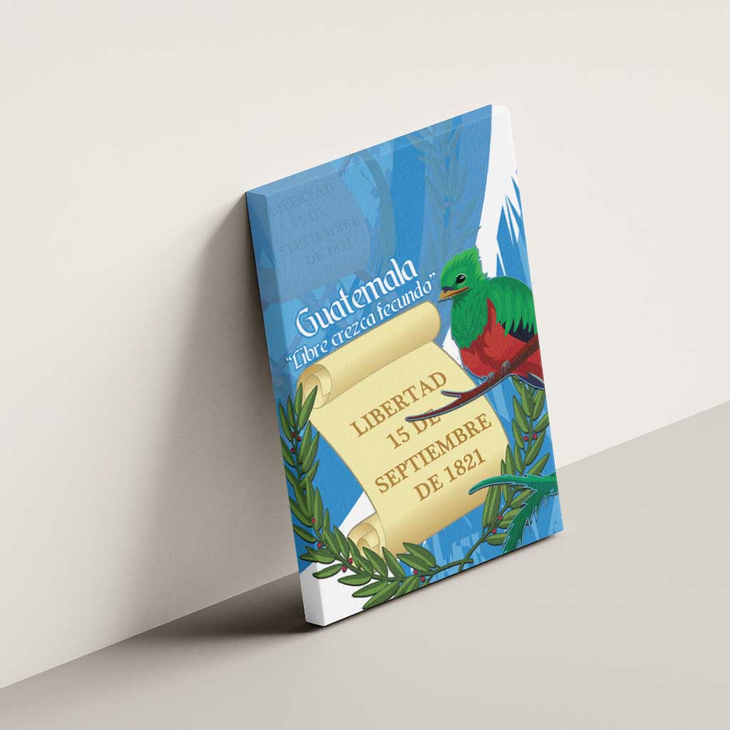 Guatemala Independence Day Canvas Wall Art Coat Of Arms With Resplendent Quetzal Grunge Style - Wonder Print Shop