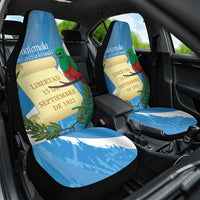 Guatemala Independence Day Car Seat Cover Coat Of Arms With Resplendent Quetzal Grunge Style - Wonder Print Shop