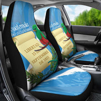 Guatemala Independence Day Car Seat Cover Coat Of Arms With Resplendent Quetzal Grunge Style - Wonder Print Shop