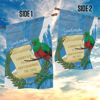 Guatemala Independence Day Garden Flag Coat Of Arms With Resplendent Quetzal Grunge Style - Wonder Print Shop