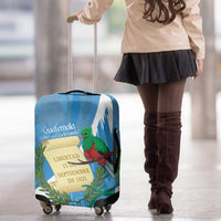 Guatemala Independence Day Luggage Cover Coat Of Arms With Resplendent Quetzal Grunge Style - Wonder Print Shop