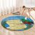 Guatemala Independence Day Round Carpet Coat Of Arms With Resplendent Quetzal Grunge Style