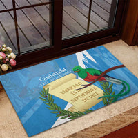 Guatemala Independence Day Rubber Doormat Coat Of Arms With Resplendent Quetzal Grunge Style - Wonder Print Shop