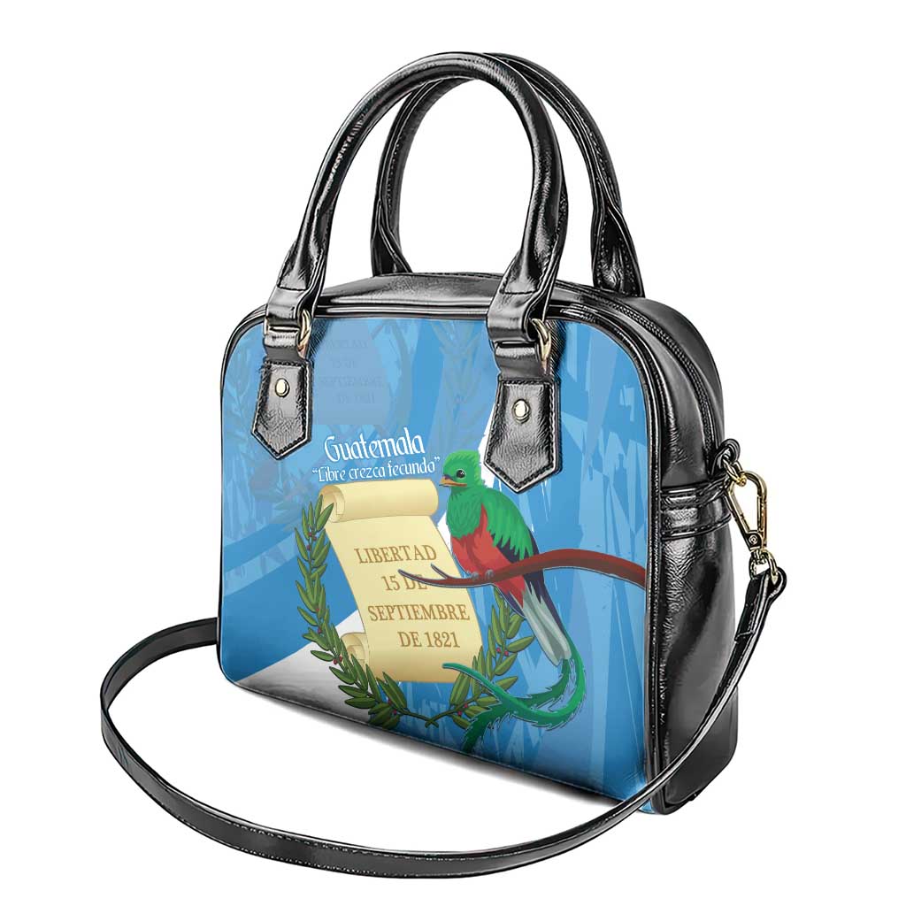 Guatemala Independence Day Shoulder Handbag Coat Of Arms With Resplendent Quetzal Grunge Style