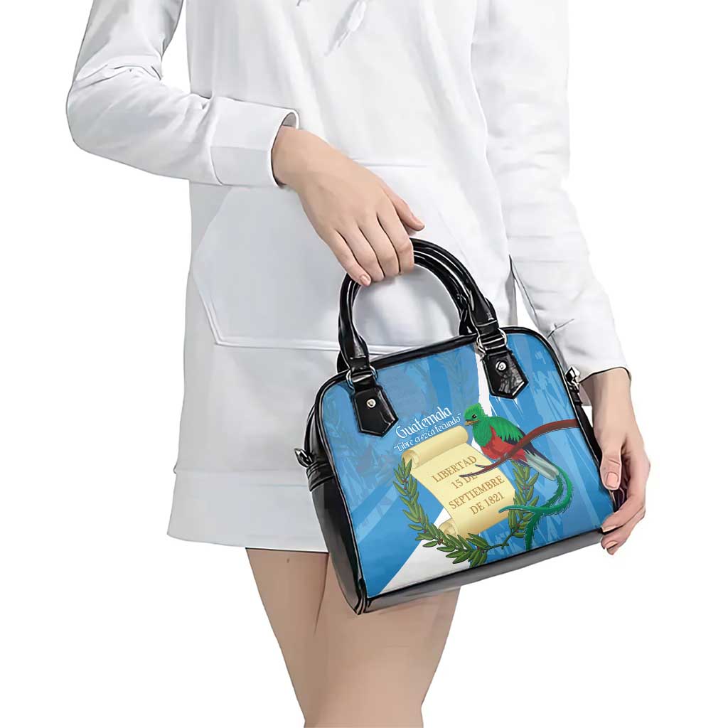 Guatemala Independence Day Shoulder Handbag Coat Of Arms With Resplendent Quetzal Grunge Style