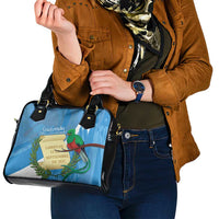 Guatemala Independence Day Shoulder Handbag Coat Of Arms With Resplendent Quetzal Grunge Style