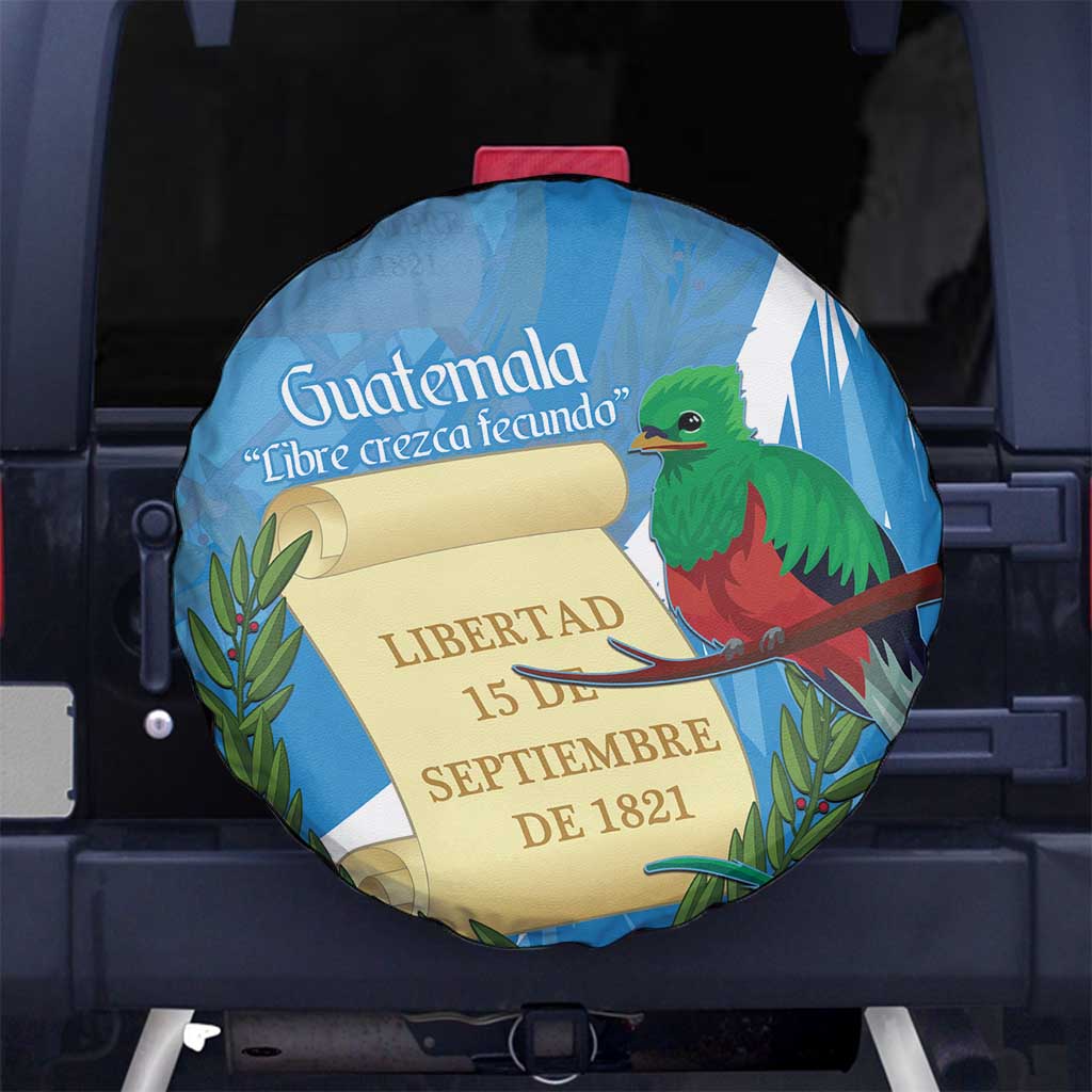 Guatemala Independence Day Spare Tire Cover Coat Of Arms With Resplendent Quetzal Grunge Style - Wonder Print Shop