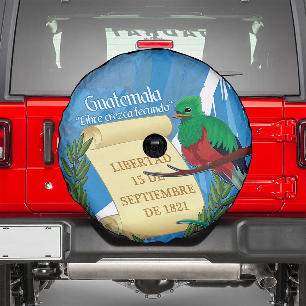 Guatemala Independence Day Spare Tire Cover Coat Of Arms With Resplendent Quetzal Grunge Style - Wonder Print Shop