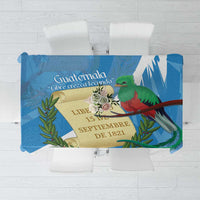 Guatemala Independence Day Tablecloth Coat Of Arms With Resplendent Quetzal Grunge Style - Wonder Print Shop