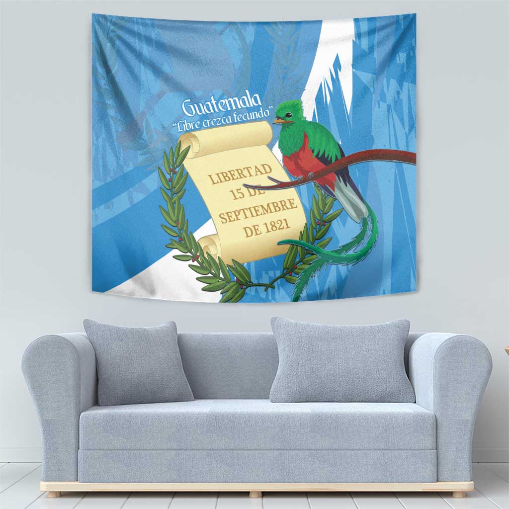 Guatemala Independence Day Tapestry Coat Of Arms With Resplendent Quetzal Grunge Style - Wonder Print Shop