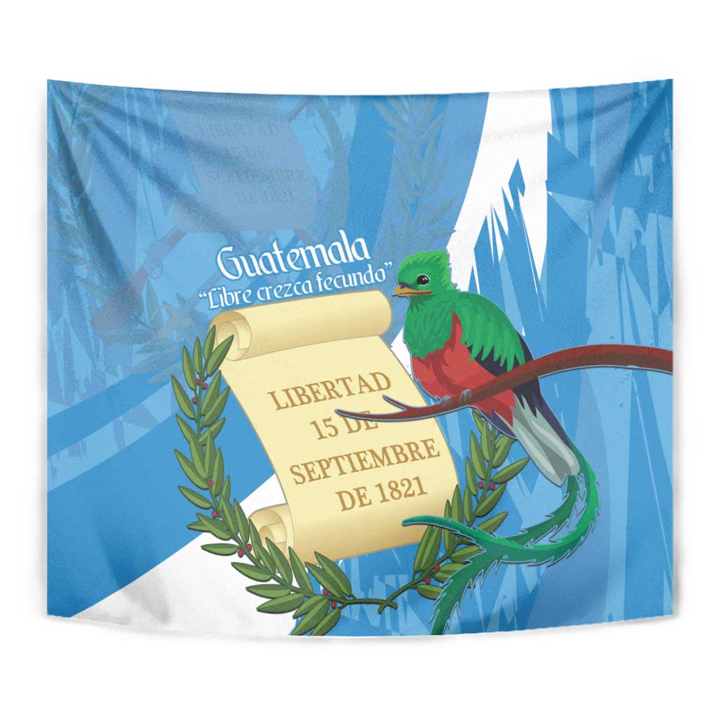 Guatemala Independence Day Tapestry Coat Of Arms With Resplendent Quetzal Grunge Style - Wonder Print Shop