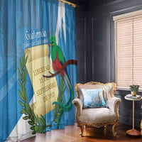 Guatemala Independence Day Window Curtain Coat Of Arms With Resplendent Quetzal Grunge Style - Wonder Print Shop