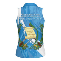 Guatemala Independence Day Women Sleeveless Polo Shirt Coat Of Arms With Resplendent Quetzal Grunge Style - Wonder Print Shop