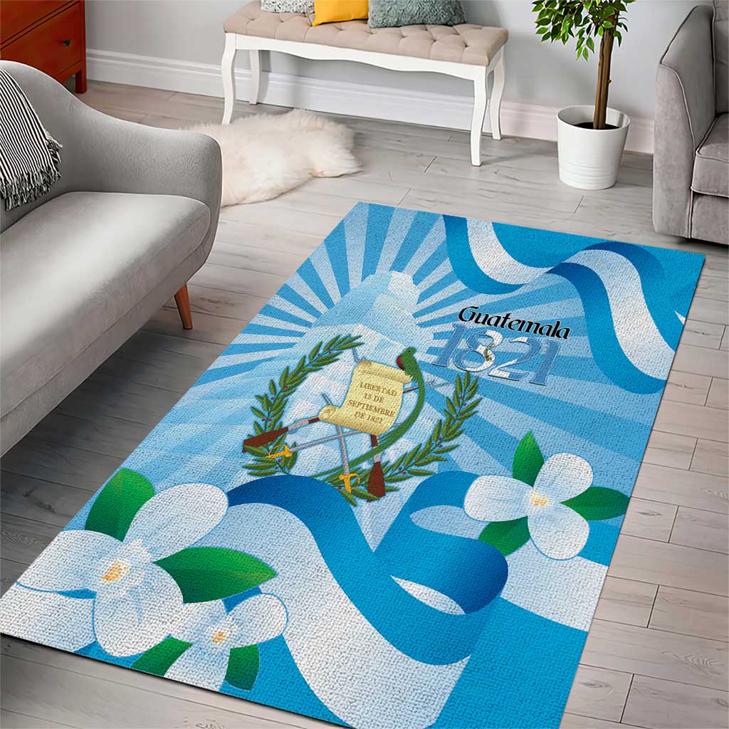 Guatemala Independence Day Area Rug Since 1821 Coat Of Arms With Tikal - Wonder Print Shop