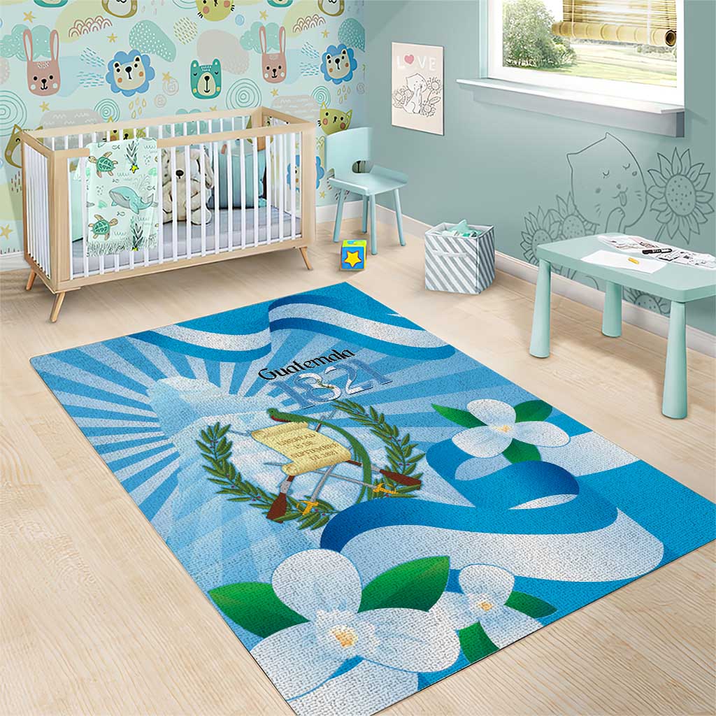 Guatemala Independence Day Area Rug Since 1821 Coat Of Arms With Tikal - Wonder Print Shop