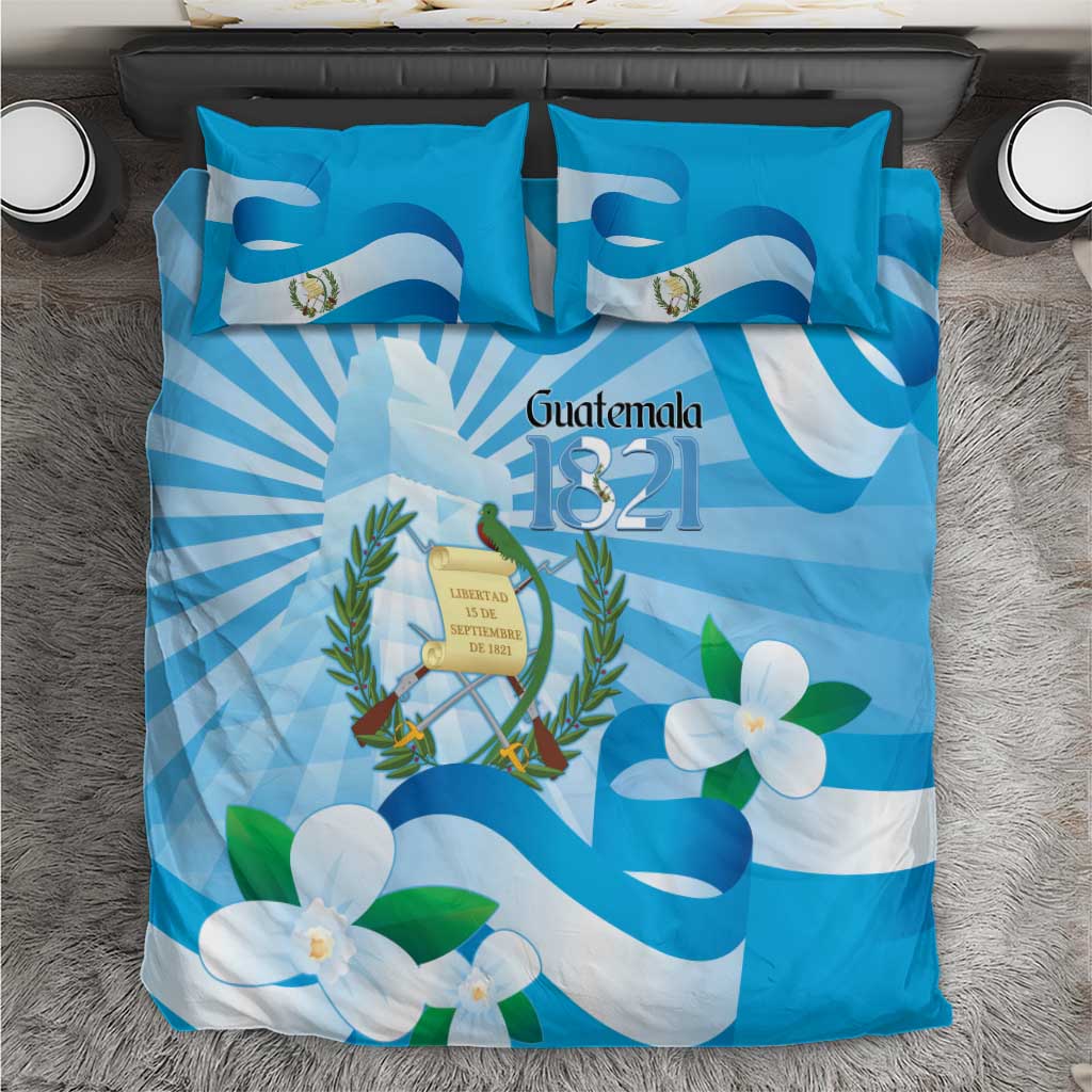 Guatemala Independence Day Bedding Set Since 1821 Coat Of Arms With Tikal - Wonder Print Shop