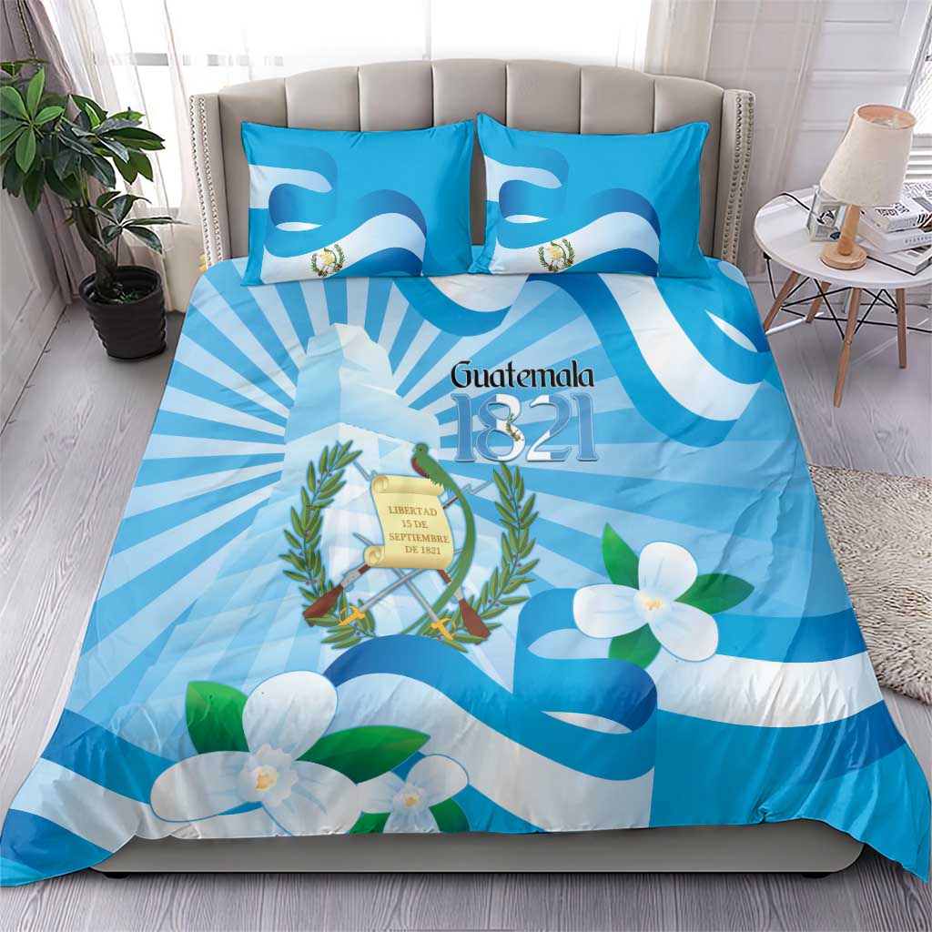 Guatemala Independence Day Bedding Set Since 1821 Coat Of Arms With Tikal - Wonder Print Shop