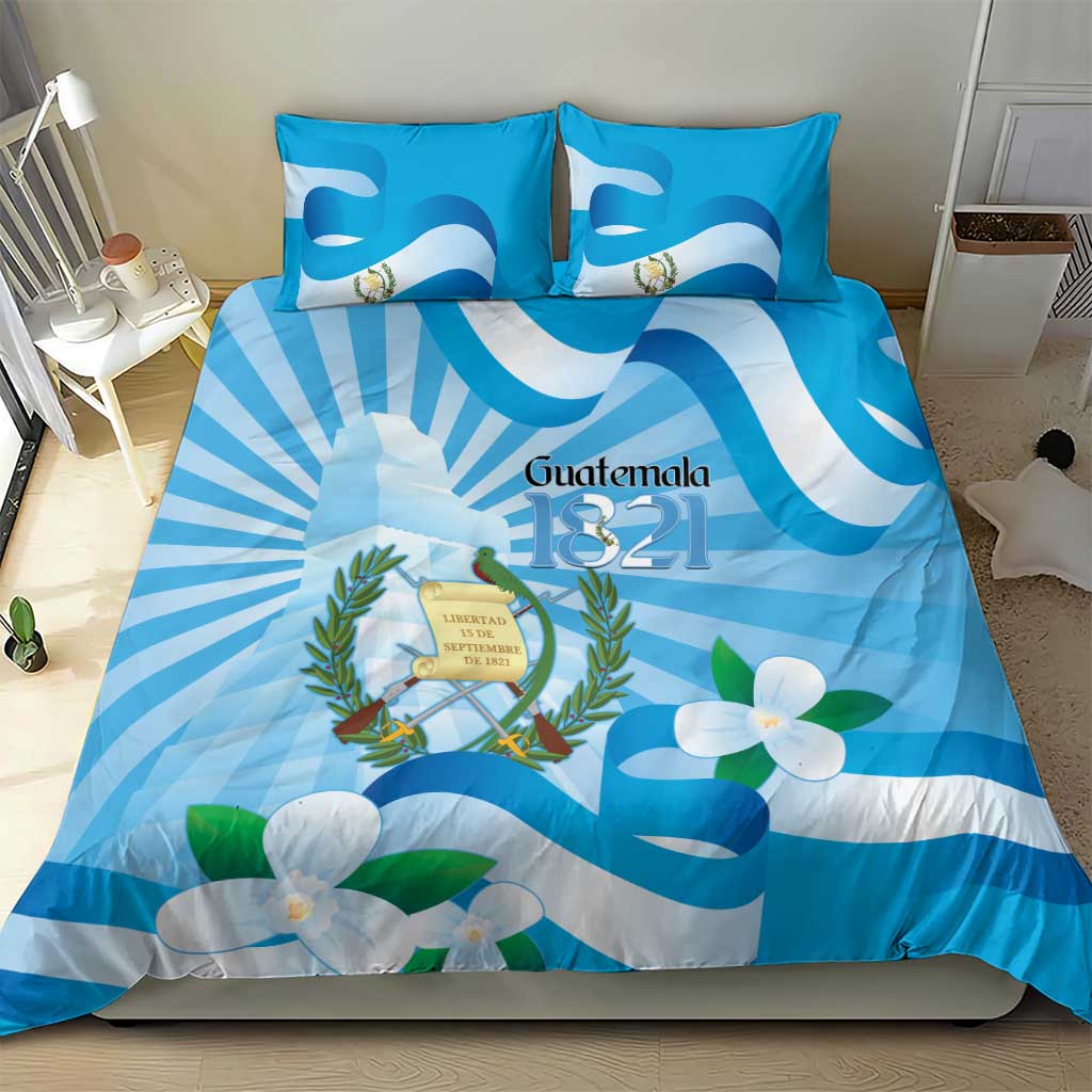 Guatemala Independence Day Bedding Set Since 1821 Coat Of Arms With Tikal - Wonder Print Shop