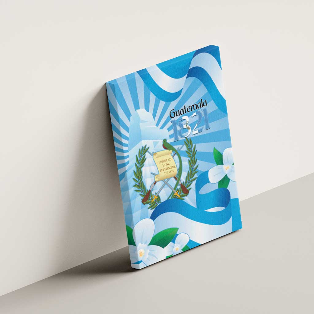 Guatemala Independence Day Canvas Wall Art Since 1821 Coat Of Arms With Tikal - Wonder Print Shop