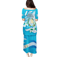 Guatemala Independence Day Family Matching Puletasi and Hawaiian Shirt Since 1821 Coat Of Arms With Tikal - Wonder Print Shop
