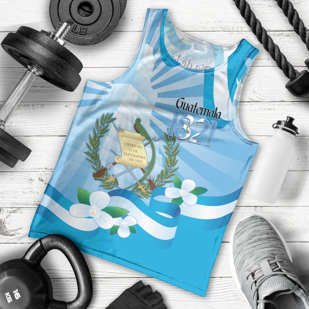 Guatemala Independence Day Men Tank Top Since 1821 Coat Of Arms With Tikal - Wonder Print Shop