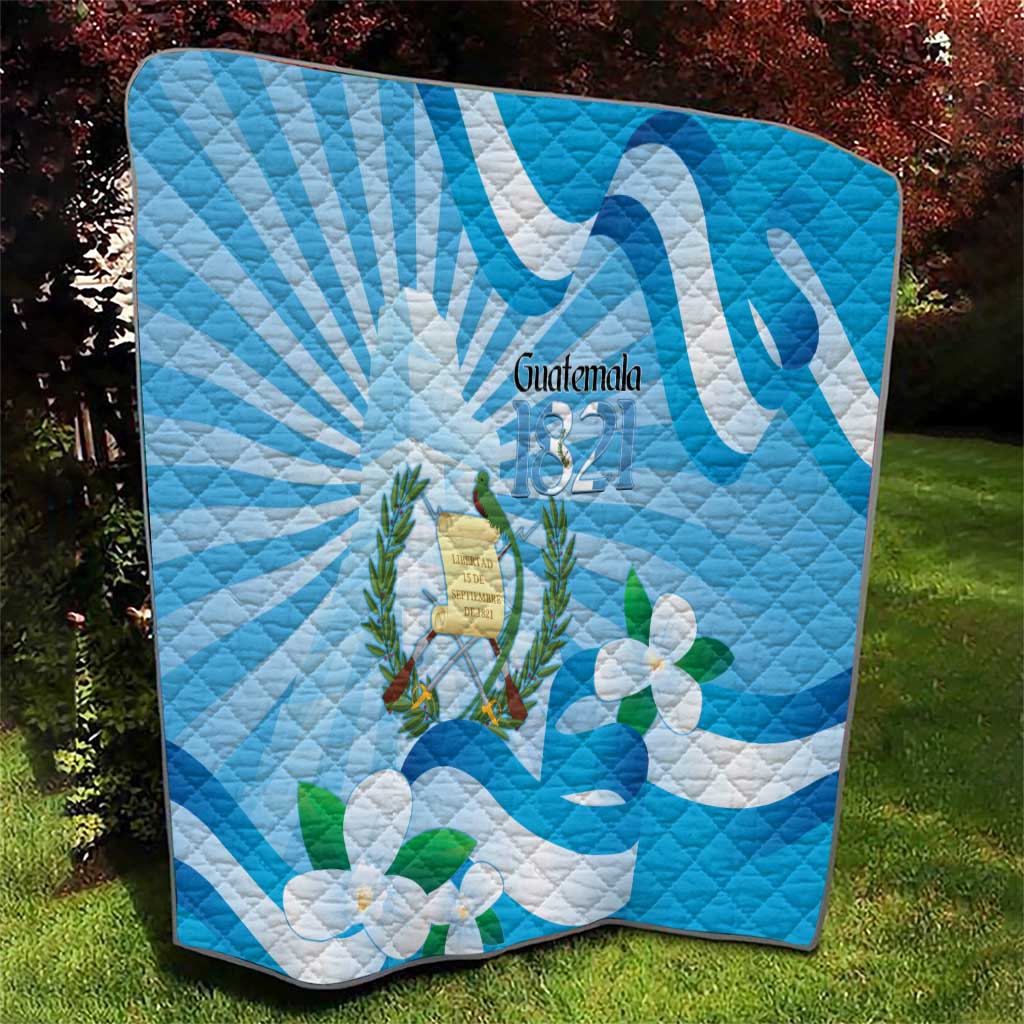 Guatemala Independence Day Quilt Since 1821 Coat Of Arms With Tikal - Wonder Print Shop