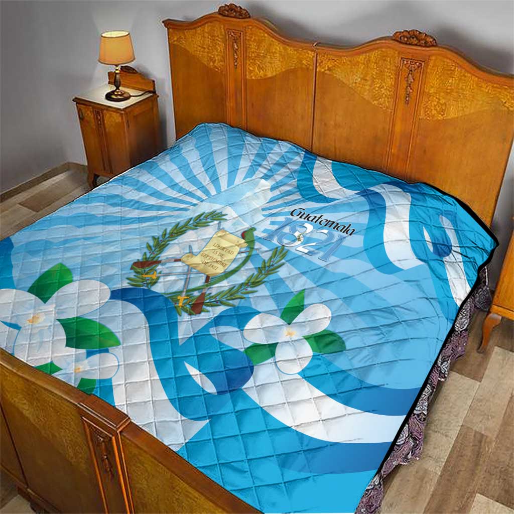 Guatemala Independence Day Quilt Since 1821 Coat Of Arms With Tikal - Wonder Print Shop