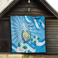 Guatemala Independence Day Quilt Since 1821 Coat Of Arms With Tikal - Wonder Print Shop