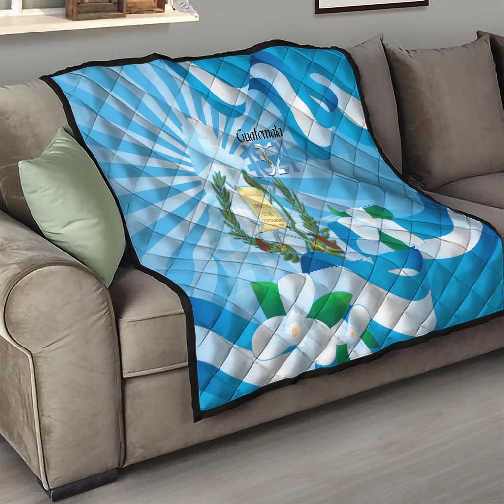 Guatemala Independence Day Quilt Since 1821 Coat Of Arms With Tikal - Wonder Print Shop