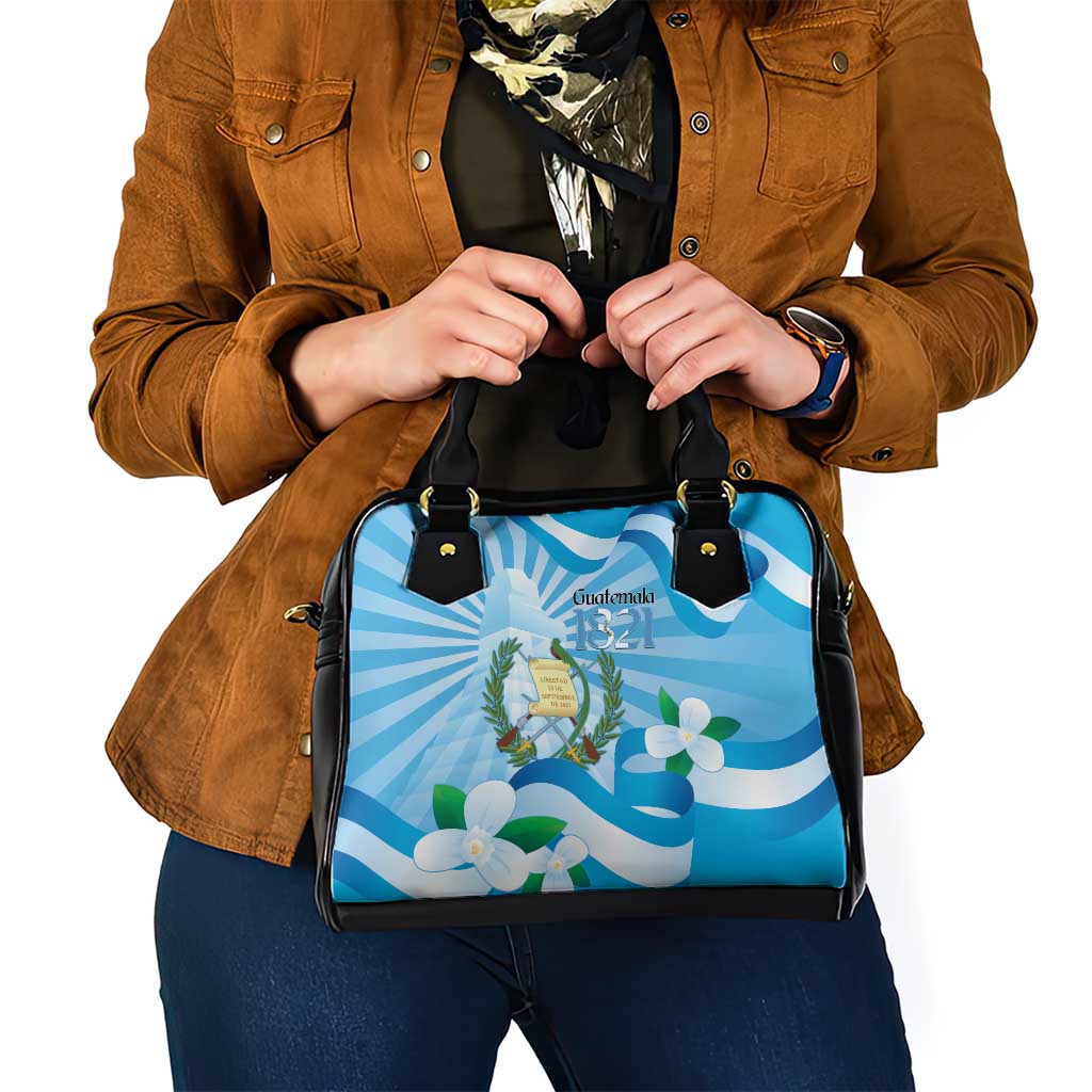 Guatemala Independence Day Shoulder Handbag Since 1821 Coat Of Arms With Tikal