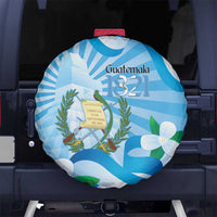 Guatemala Independence Day Spare Tire Cover Since 1821 Coat Of Arms With Tikal - Wonder Print Shop
