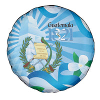 Guatemala Independence Day Spare Tire Cover Since 1821 Coat Of Arms With Tikal - Wonder Print Shop