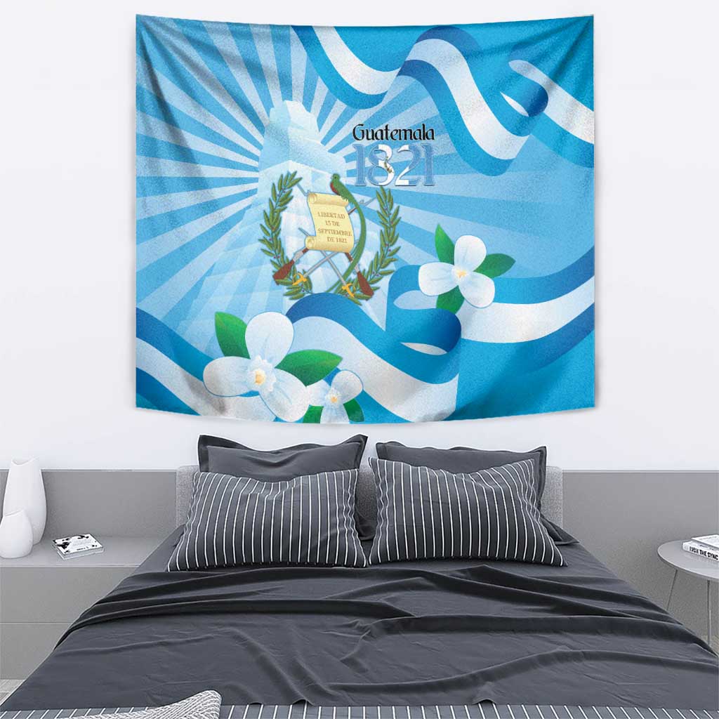 Guatemala Independence Day Tapestry Since 1821 Coat Of Arms With Tikal - Wonder Print Shop
