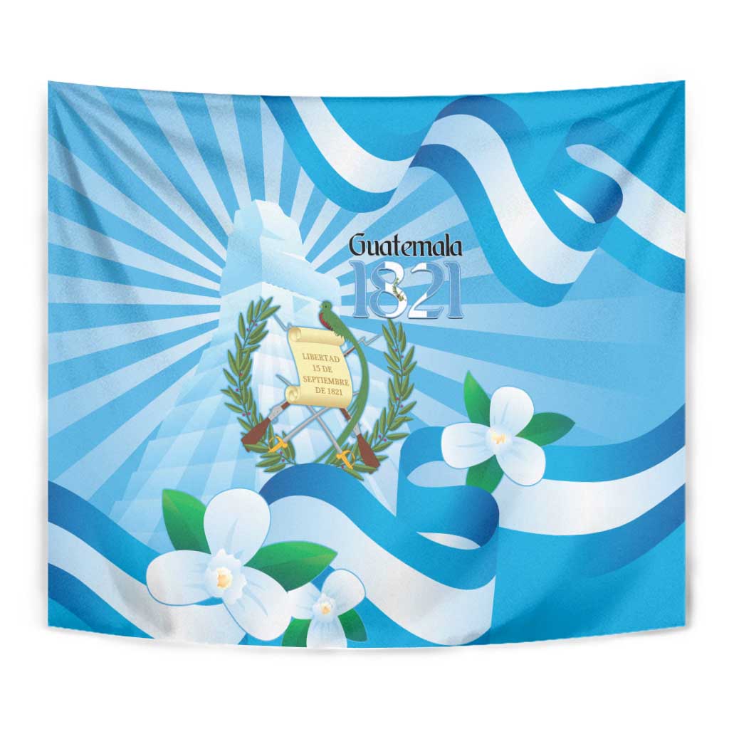 Guatemala Independence Day Tapestry Since 1821 Coat Of Arms With Tikal - Wonder Print Shop