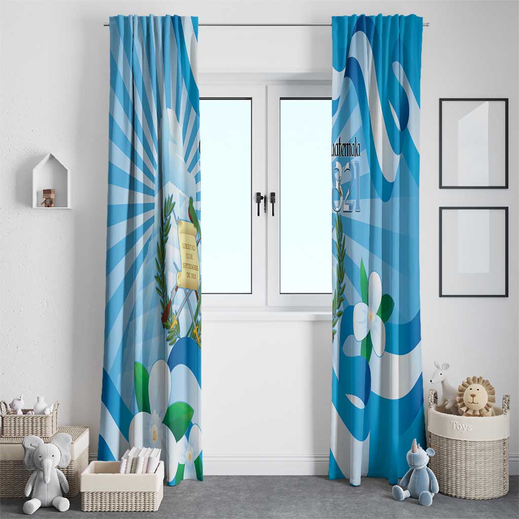 Guatemala Independence Day Window Curtain Since 1821 Coat Of Arms With Tikal - Wonder Print Shop