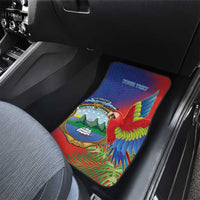 Personalized Costa Rica Independence Day Car Mats Scarlet Macaw Parrot With Coat Of Arms - Wonder Print Shop